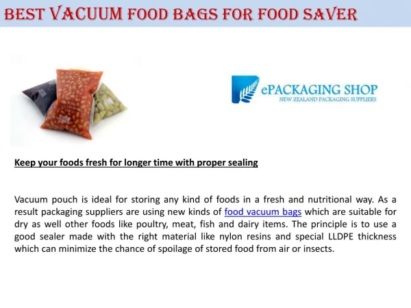 Buy food vacuum bags aukland