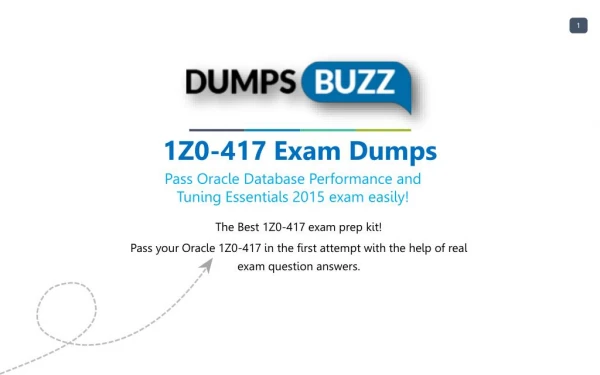 Authentic Oracle 1Z0-417 PDF new questions