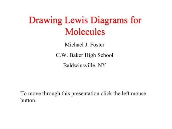 Drawing Lewis Diagrams for Molecules