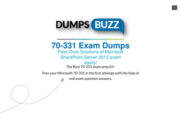 Valid 70-331 Exam VCE PDF New Questions