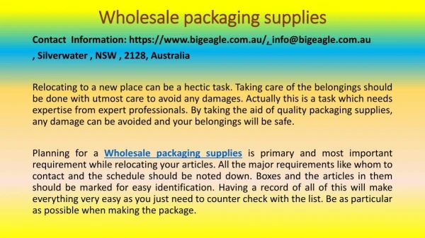 Get Quality Packaging Supplies To Keep Your Goods Safe