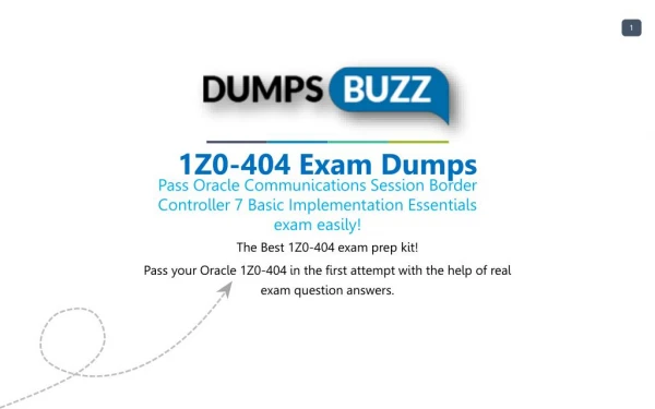 Valid 1Z0-404 Braindumps - Pass Oracle 1Z0-404 Test in 1st attempt