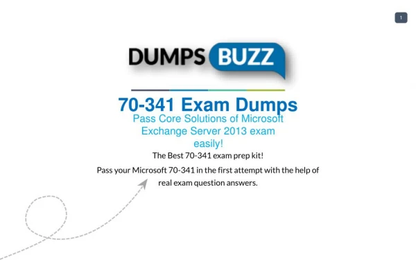 Valid 70-341 Braindumps - Pass Microsoft 70-341 Test in 1st attempt
