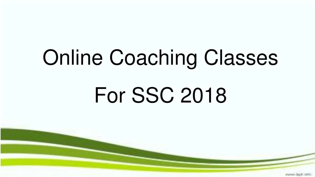 online coaching classes for ssc 2018