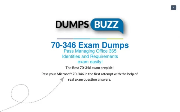 Microsoft 70-346 Dumps sample questions for Quick Success