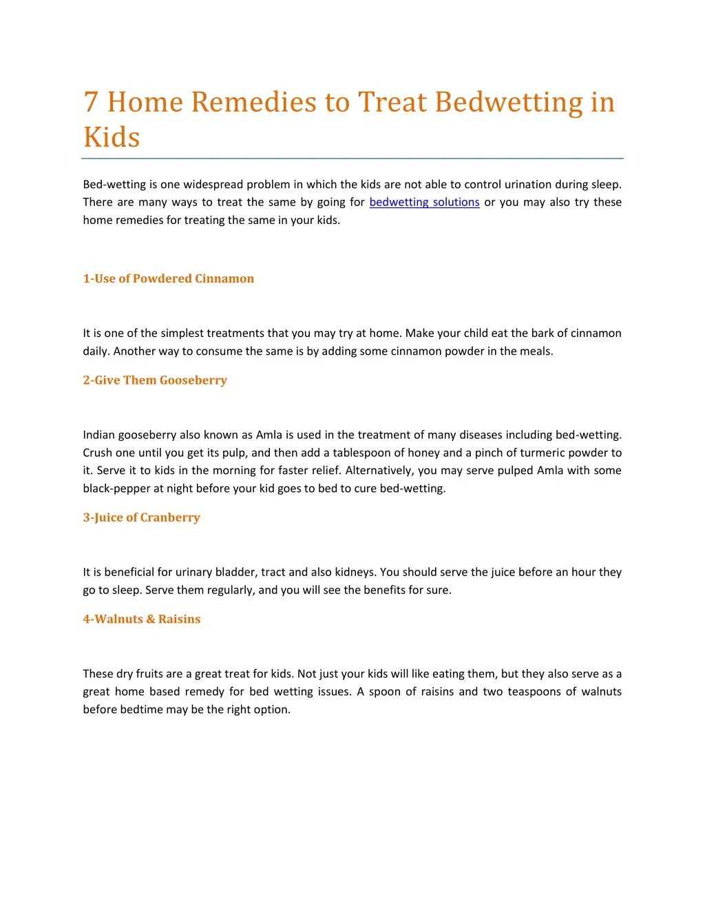 7 home remedies to treat bedwetting in kids