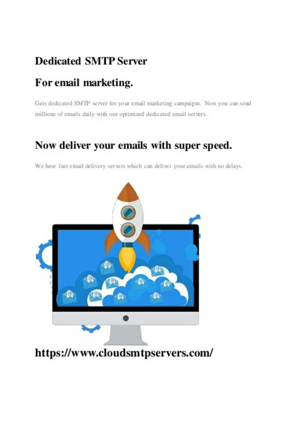 Dedicated SMTP Servers - Cloud SMTP Servers