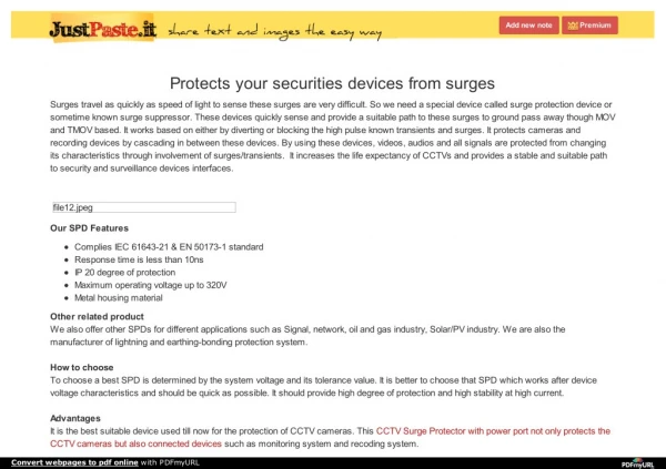 Protects your securities devices from surges