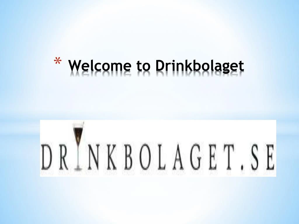 welcome to drinkbolaget