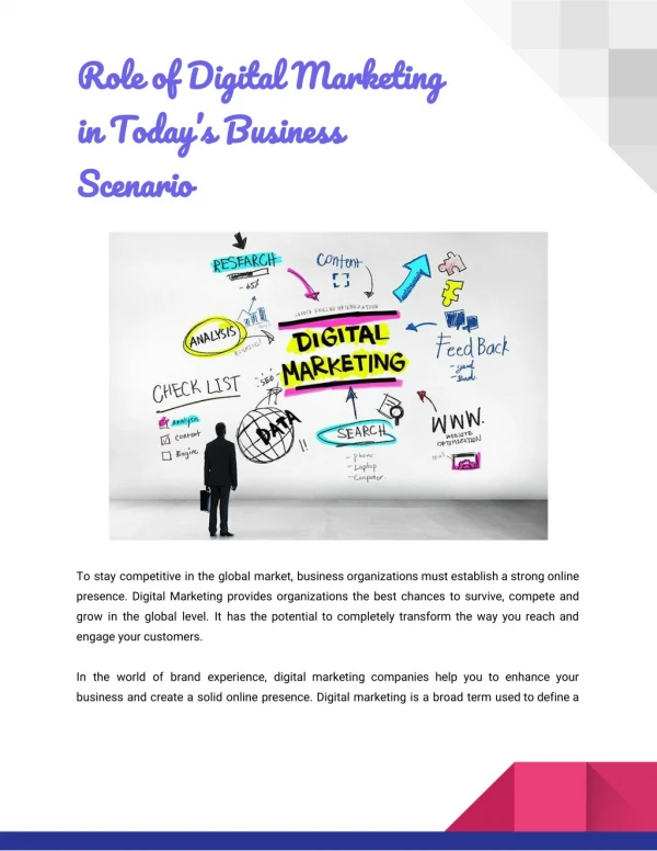 Role of Digital Marketing in Today’s Business Scenario