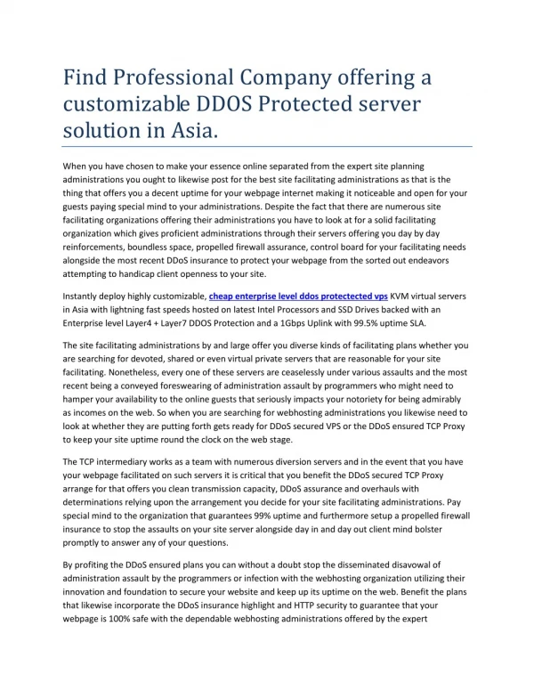 ddos protected vps