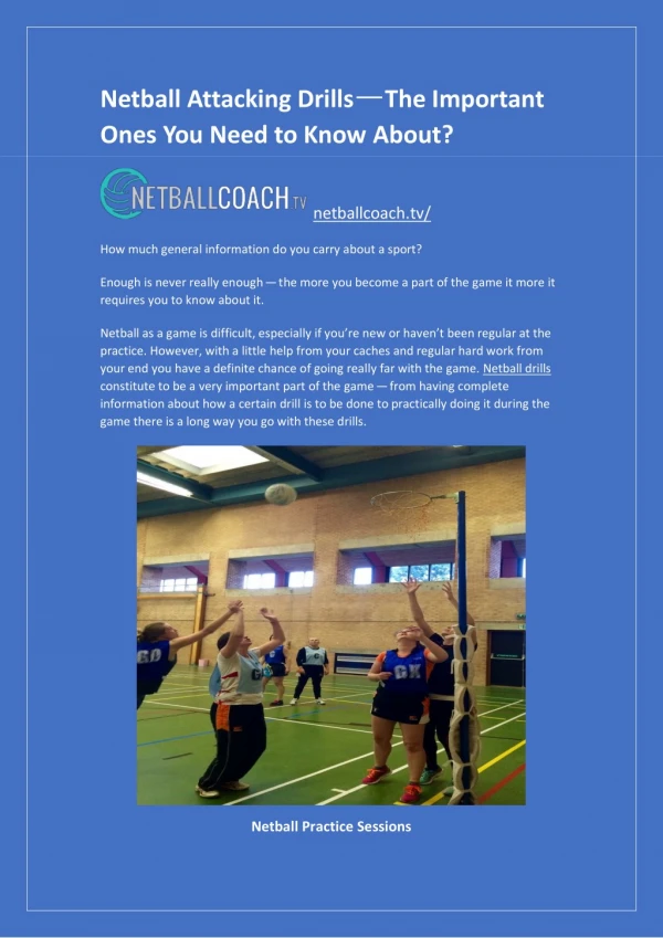 Netball Attacking Drillsâ€Šâ€”â€ŠThe Important Ones You Need to Know About?