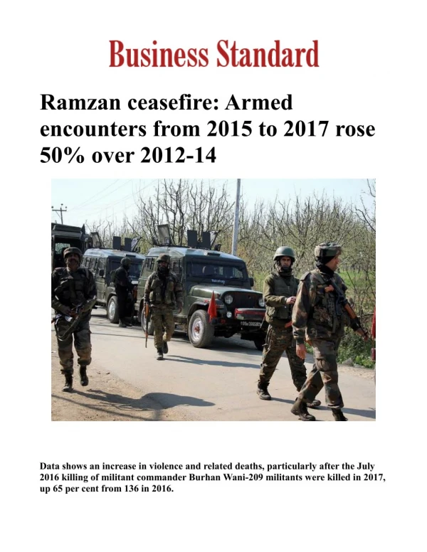 Ramzan ceasefire: Armed encounters from 2015 to 2017 rose 50% over 2012-14 