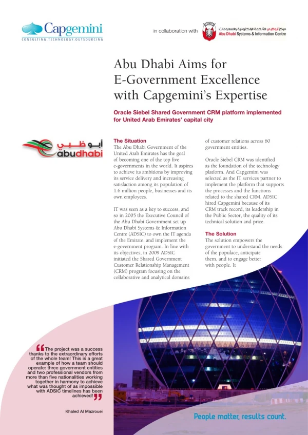 Abu Dhabi Aims for E-Government Excellence with Capgemini LBS