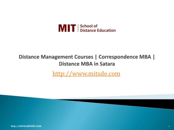 Distance Management Courses | Correspondence MBA | Distance MBA in Satara