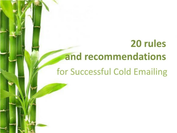 20 rules for successful Cold Emailing