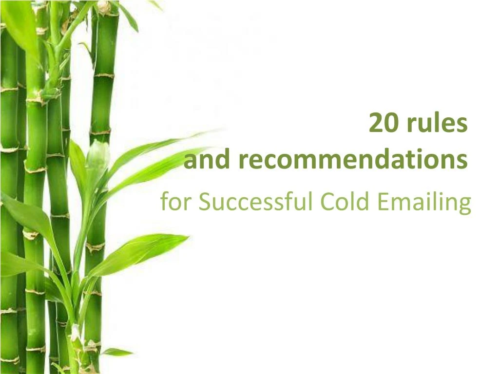 20 rules and recommendations