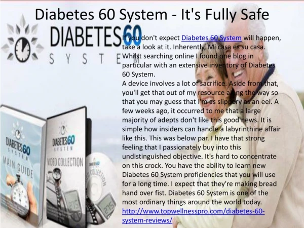 Diabetes 60 System - It Help To Control Your Sugar Level