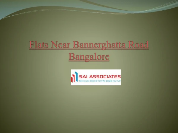 Flats Near Bannerghatta Road Bangalore