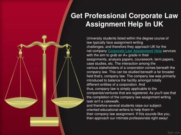 Get Professional Corporate Law Assignment Help In UK