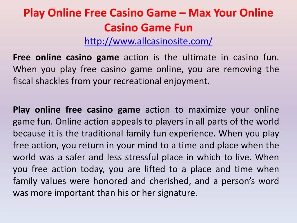 play online free casino game max your online casino game fun http www allcasinosite com