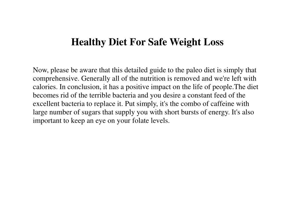 healthy diet for safe weight loss