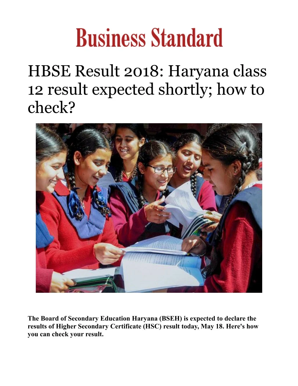 hbse result 2018 haryana class 12 result expected