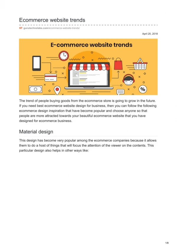 E-commerce business website trends 2018
