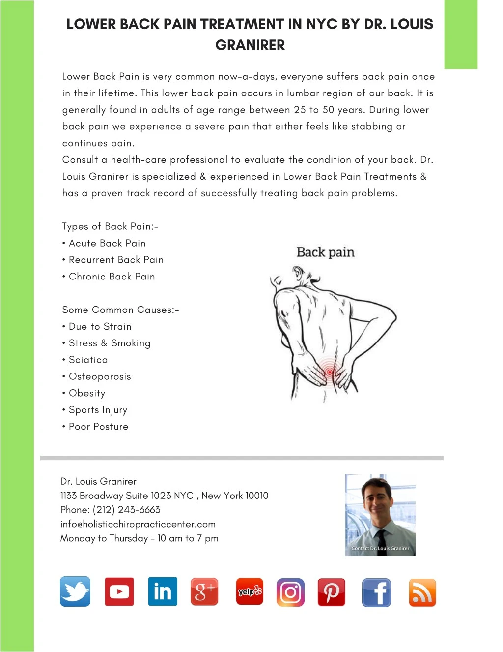 lower back pain treatment in nyc by dr louis