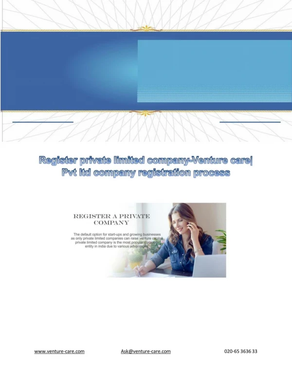 Register private limited company-Venture care| Pvt ltd company registration process