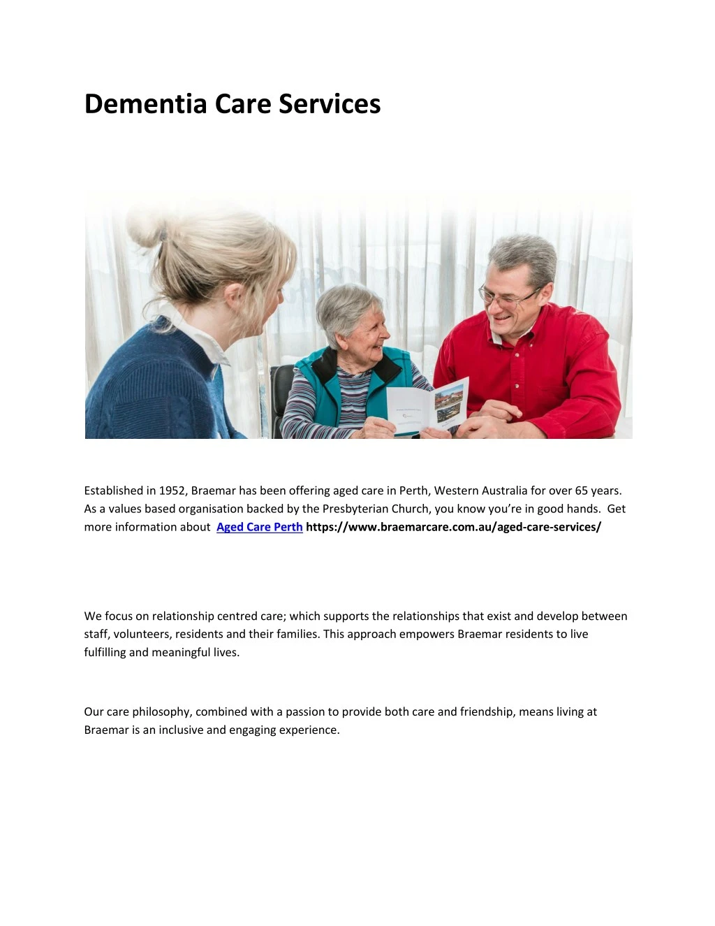 dementia care services