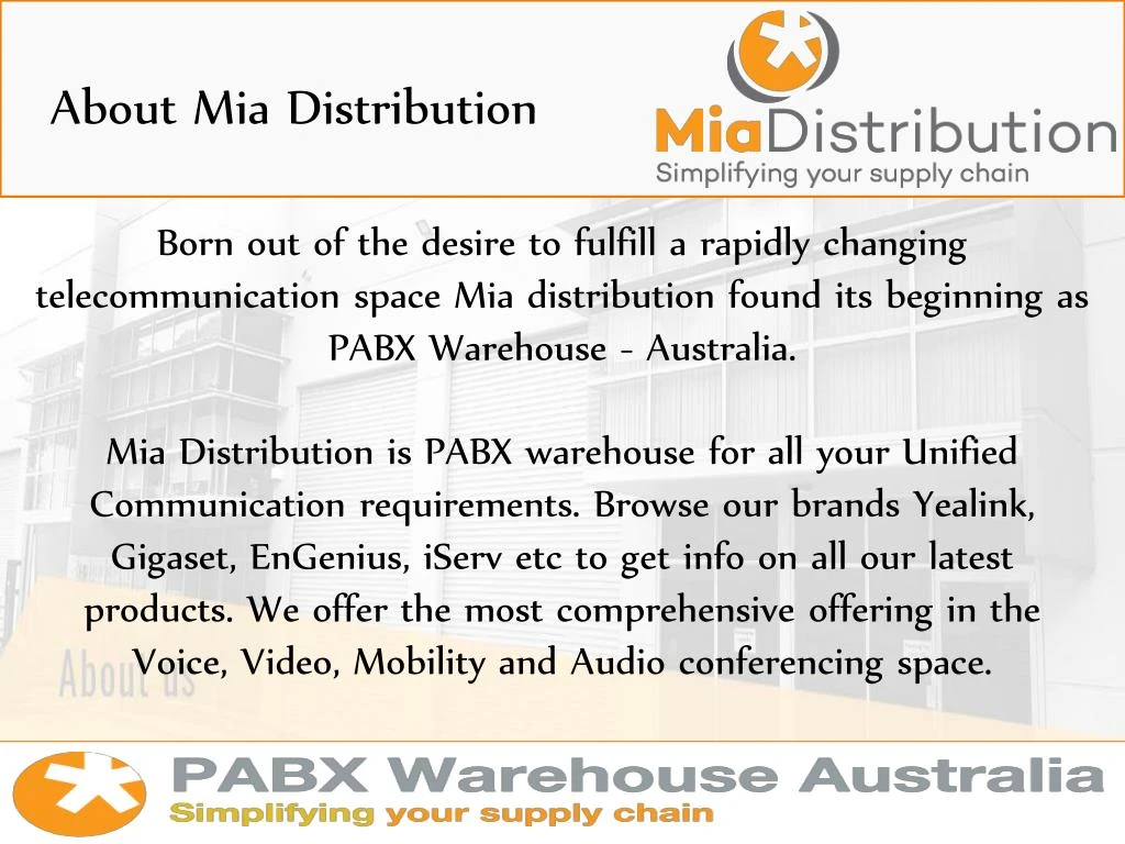 about mia distribution