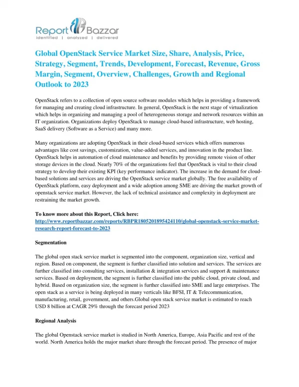 OpenStack service Market – Growth Extension Survey 2023