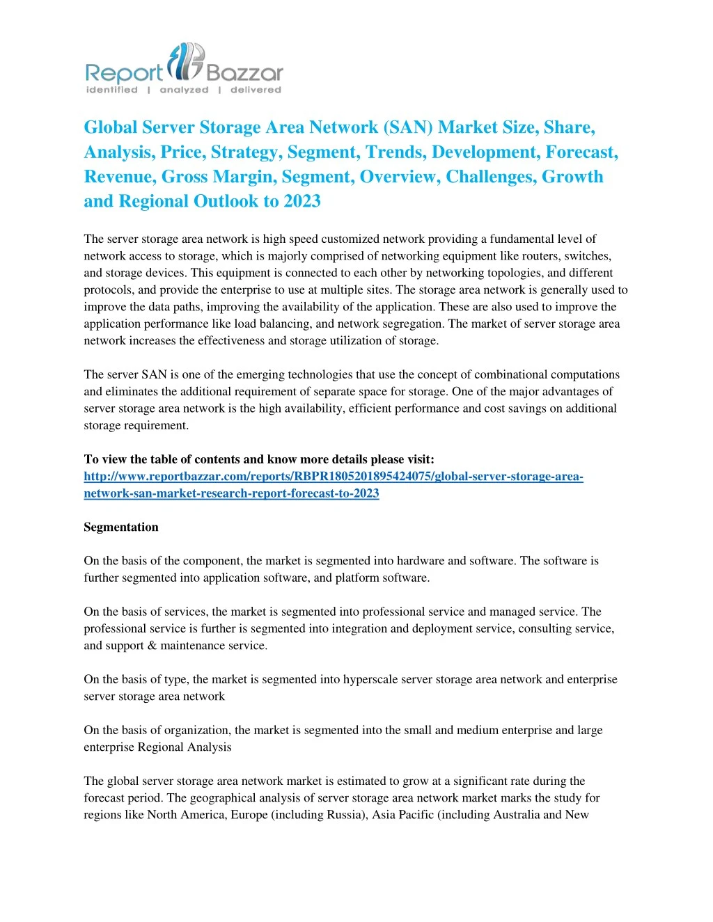 global server storage area network san market