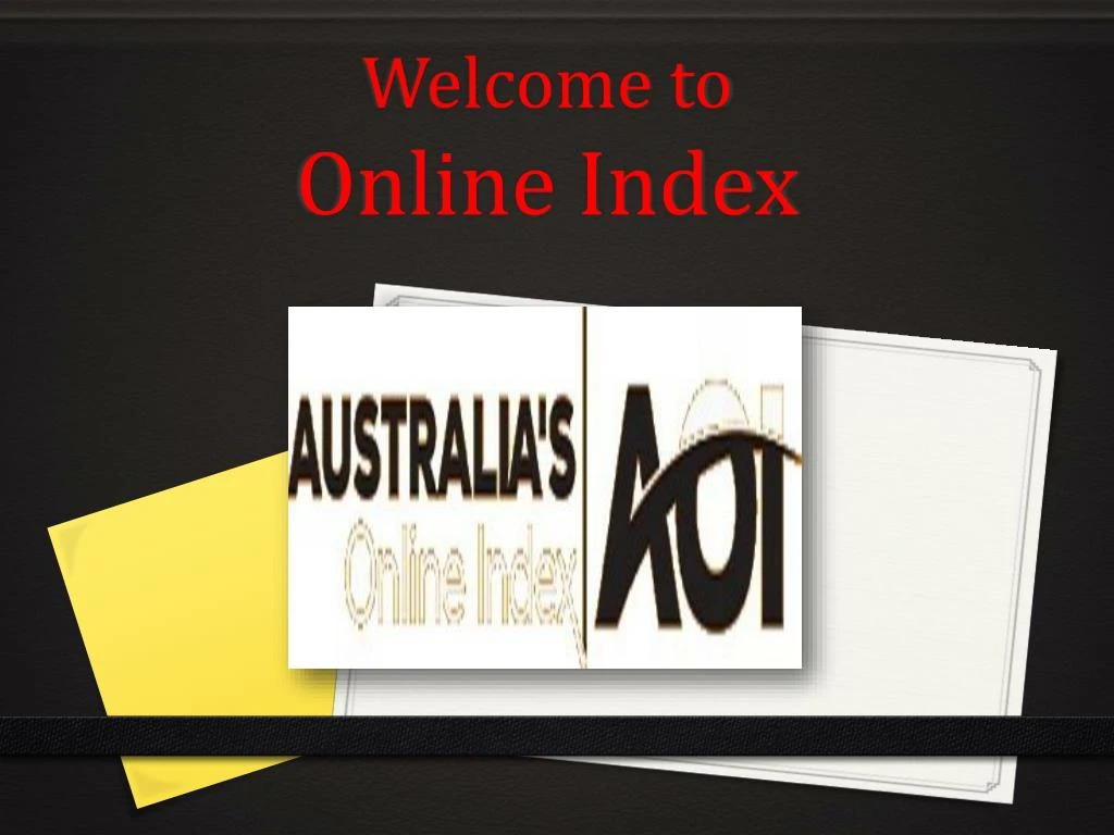 welcome to online index