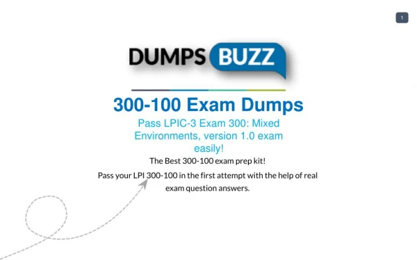 300-100 PDF Test Dumps - Free LPI 300-100 Sample practice exam questions