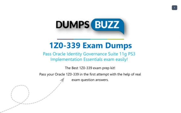 Latest and Valid 1Z0-339 Braindumps - Pass 1Z0-339 exam with New sample questions