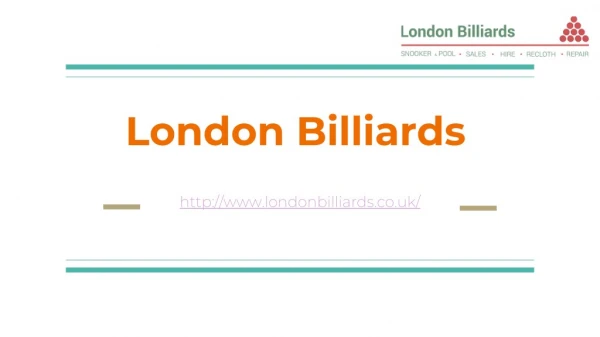 London Billiards: Best Snooker & Pool Table in the town