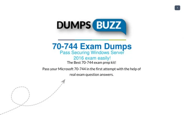 70-744 Exam .pdf VCE Practice Test - Get Promptly