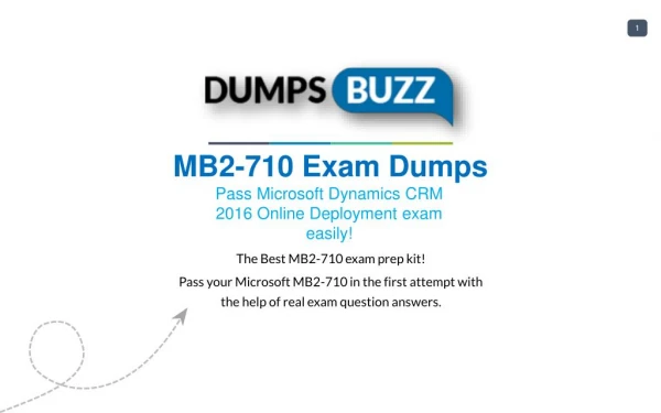 New and Updated Microsoft MB2-710 exam questions