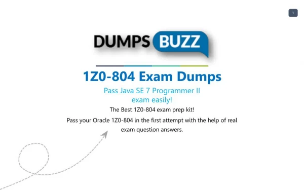 Oracle 1Z0-804 Test Braindumps to Pass 1Z0-804 exam questions