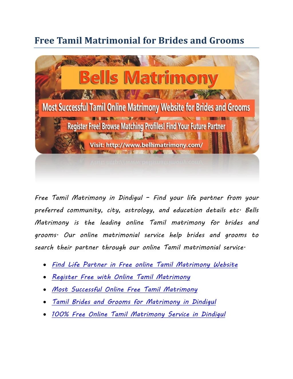 free tamil matrimonial for brides and grooms