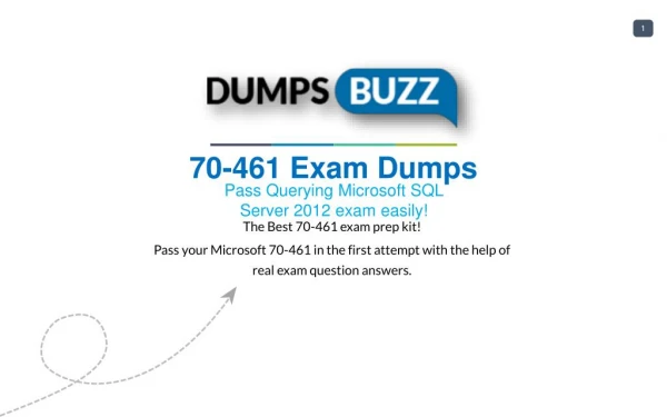 New 70-461 VCE exam questions with Free Updates