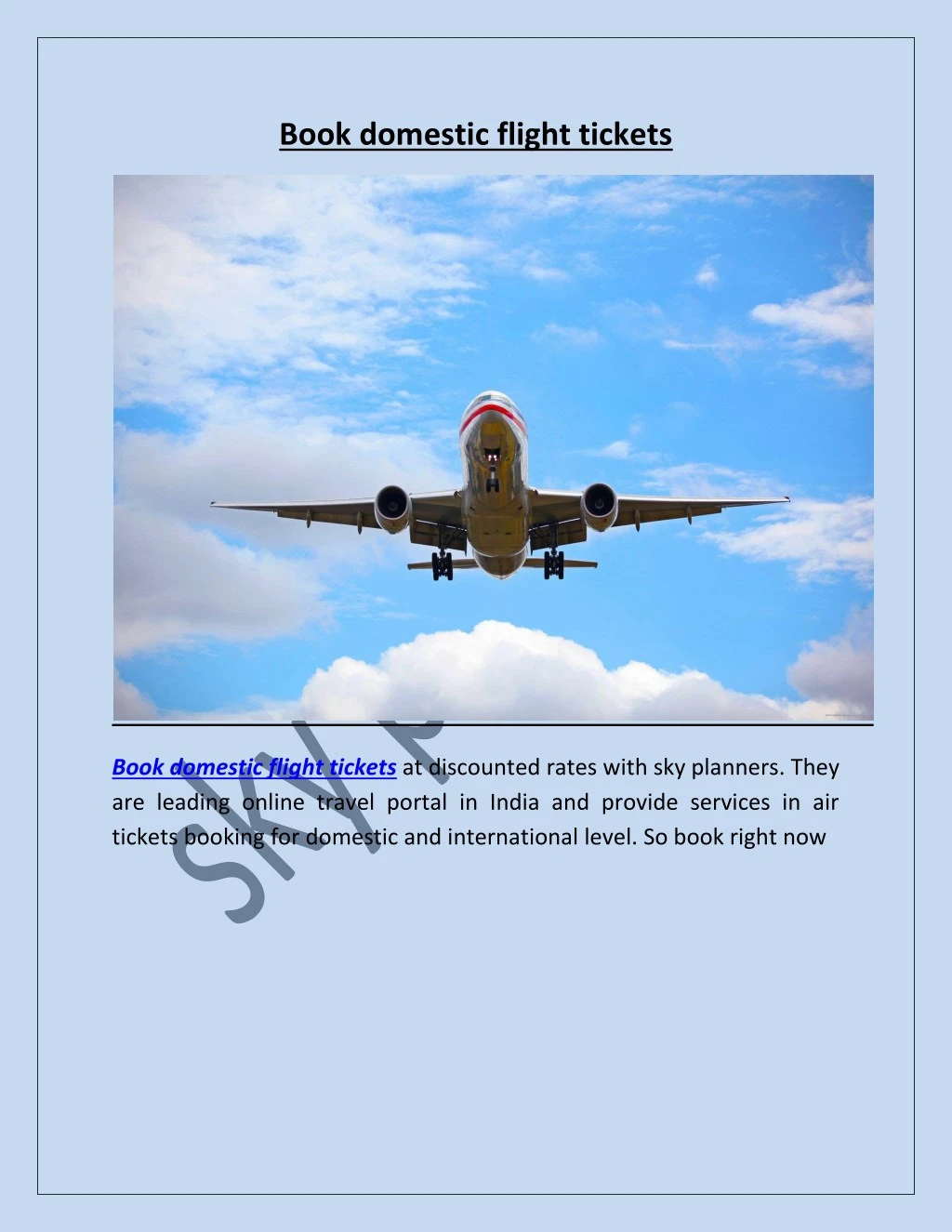book domestic flight tickets