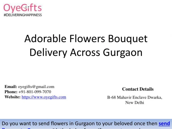 Adorable Flowers Bouquet Delivery Across Gurgaon