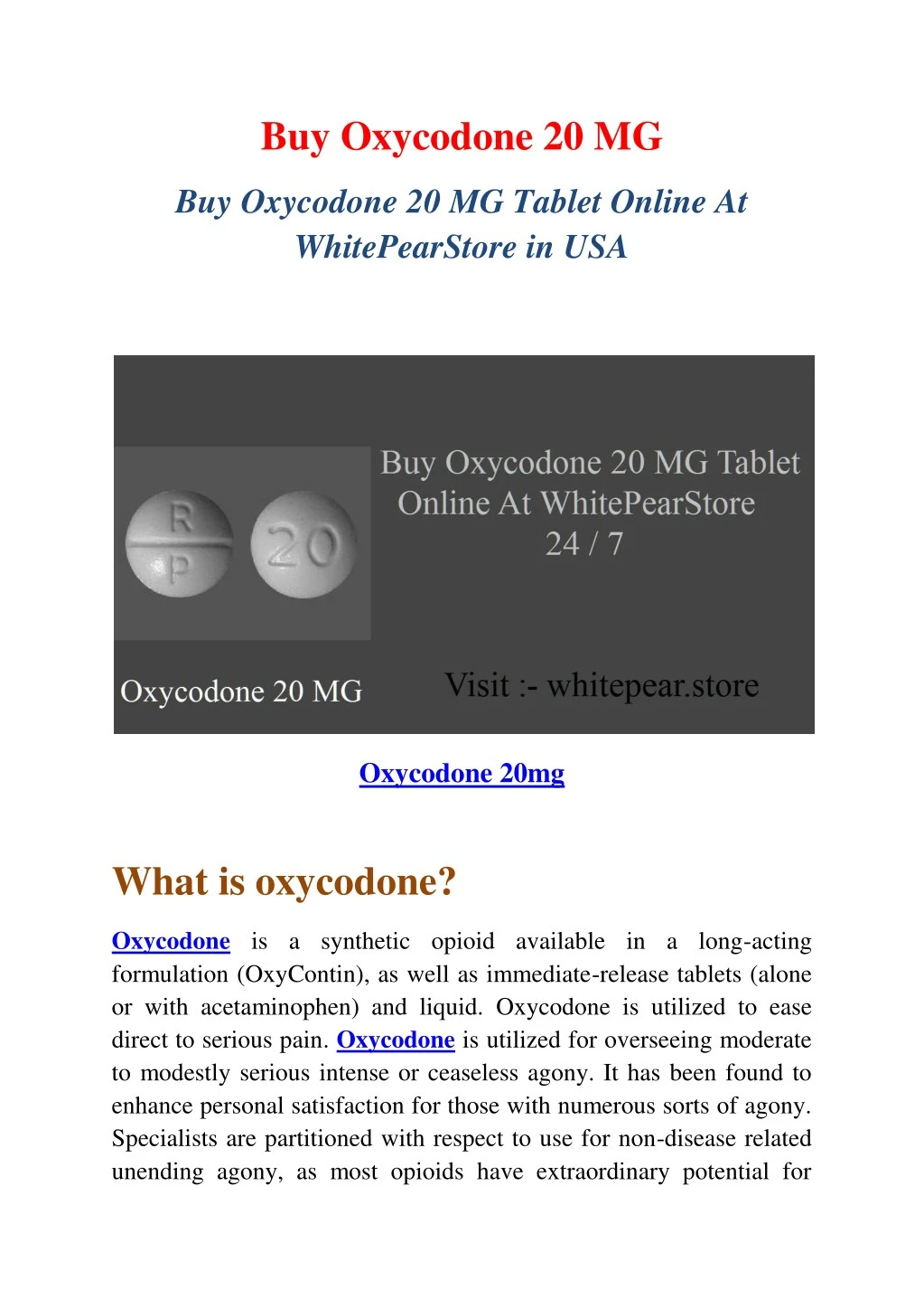 buy oxycodone 20 mg