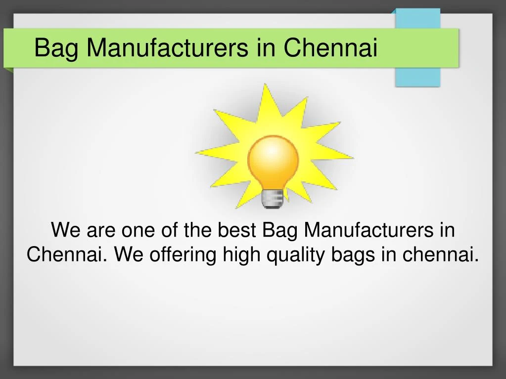 bag manufacturers in chennai