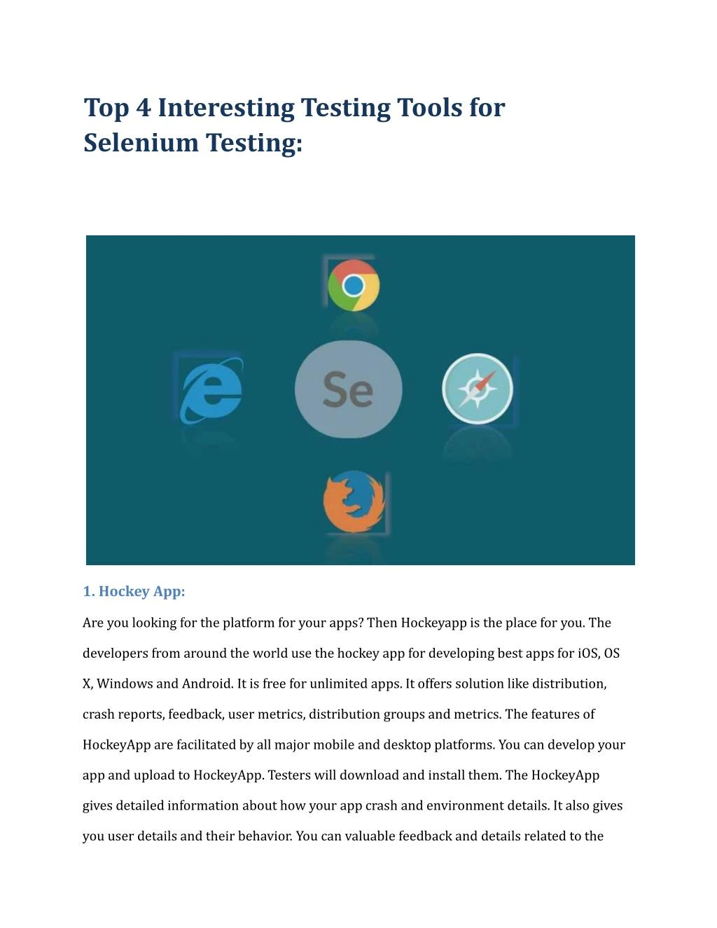 top 4 interesting testing tools for selenium