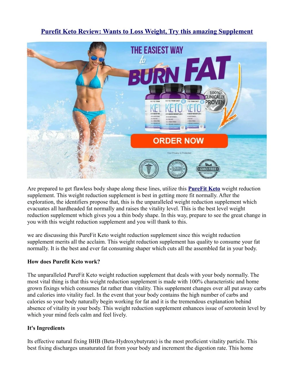 purefit keto review wants to loss weight try this
