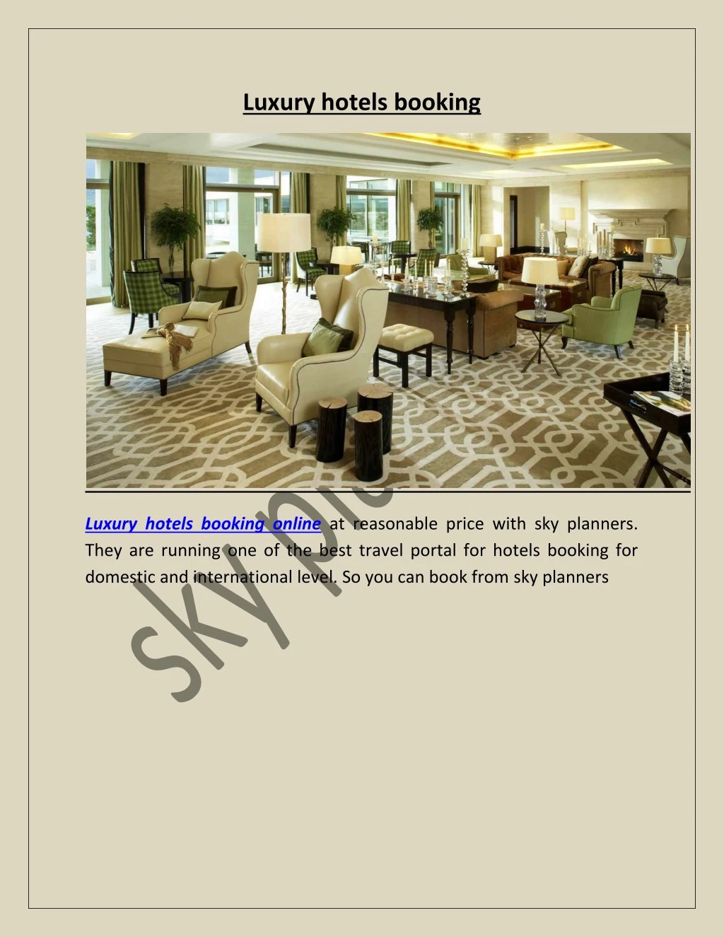 luxury hotels booking